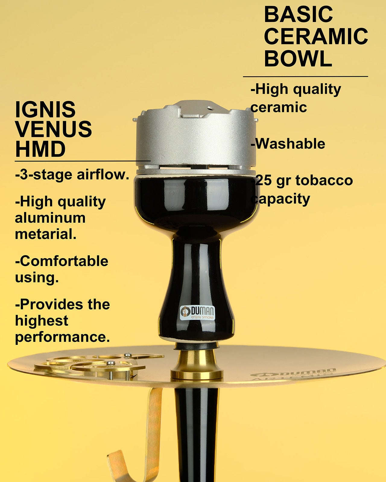ODUMAN ARTEMIS HOOKAH GOLD - FULL SET